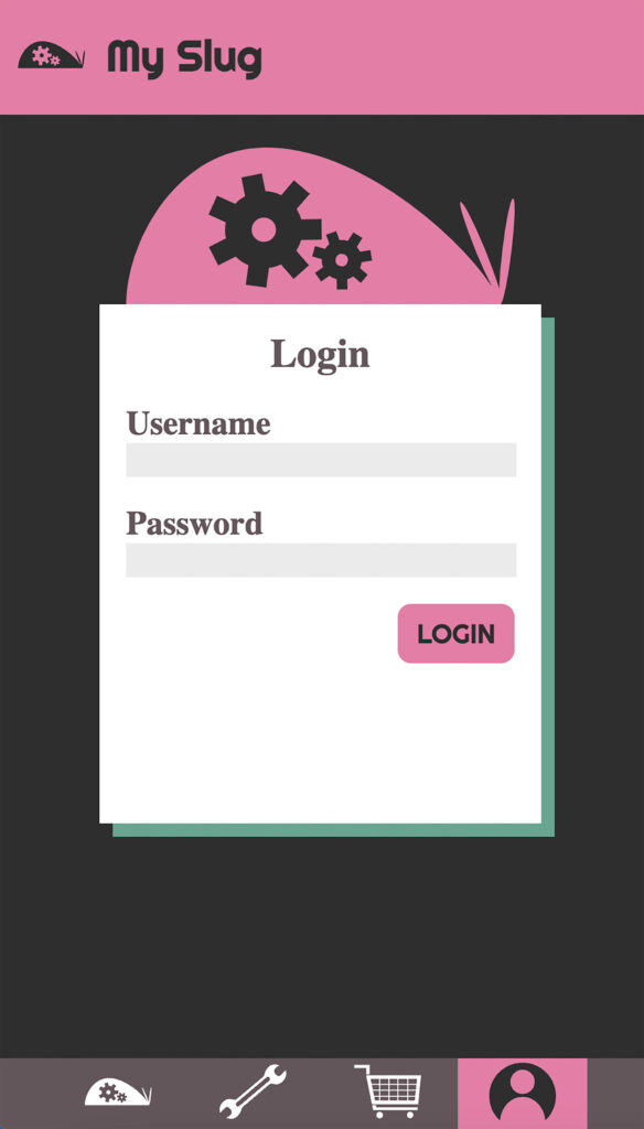 A login form for the Hug Slug website.