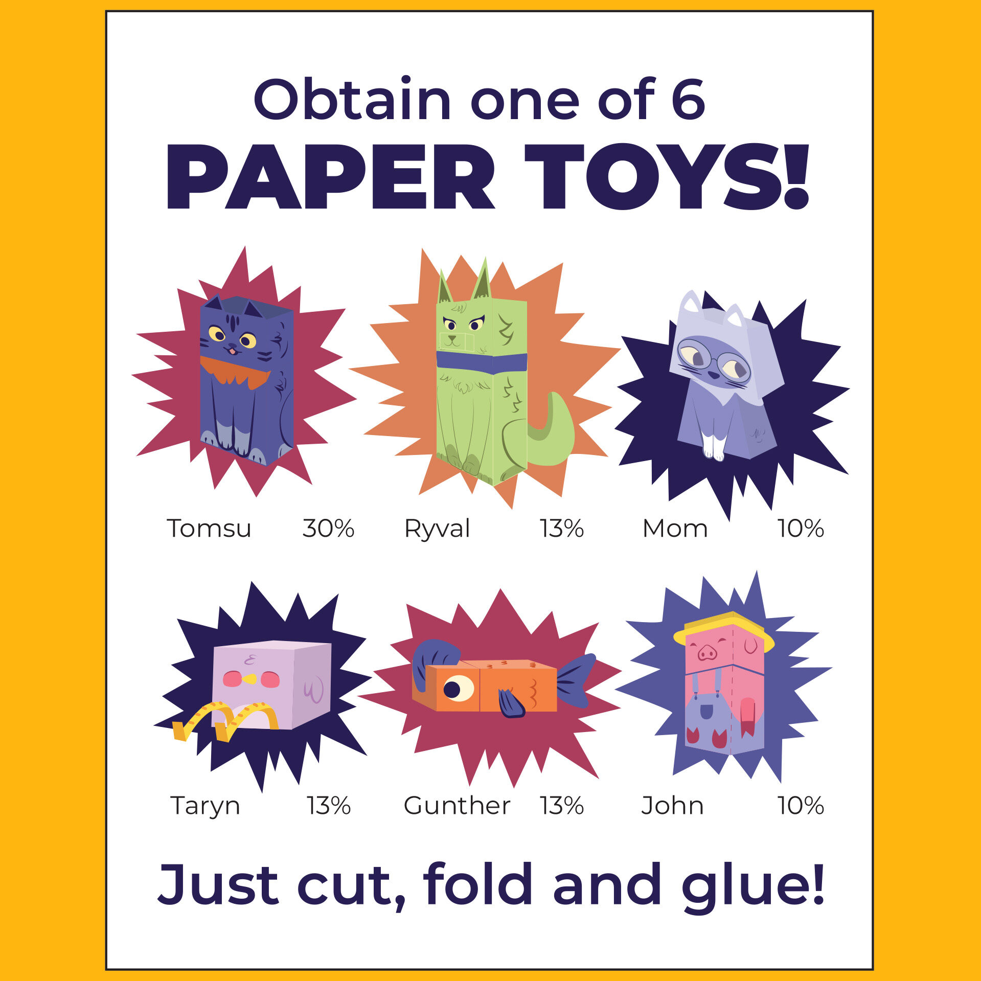 Tomsu Paper toys label