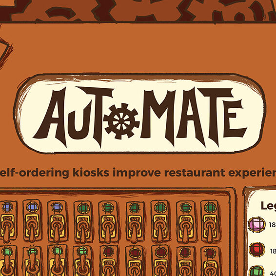 Glimpse of the infographic made for the invented restaurant Automate