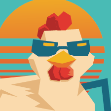 Chicken wearing sunglasses