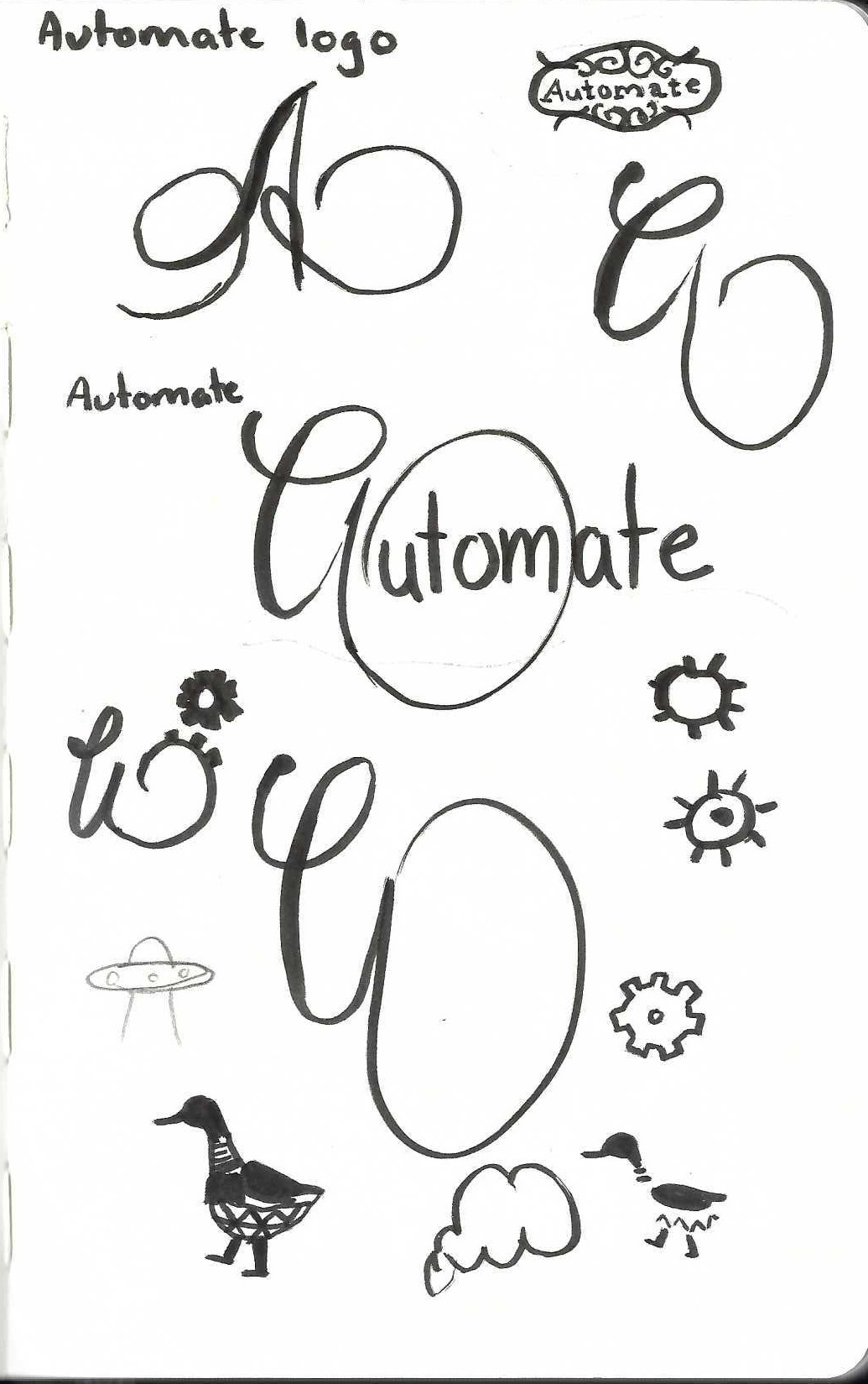 Logo sketches for Automate