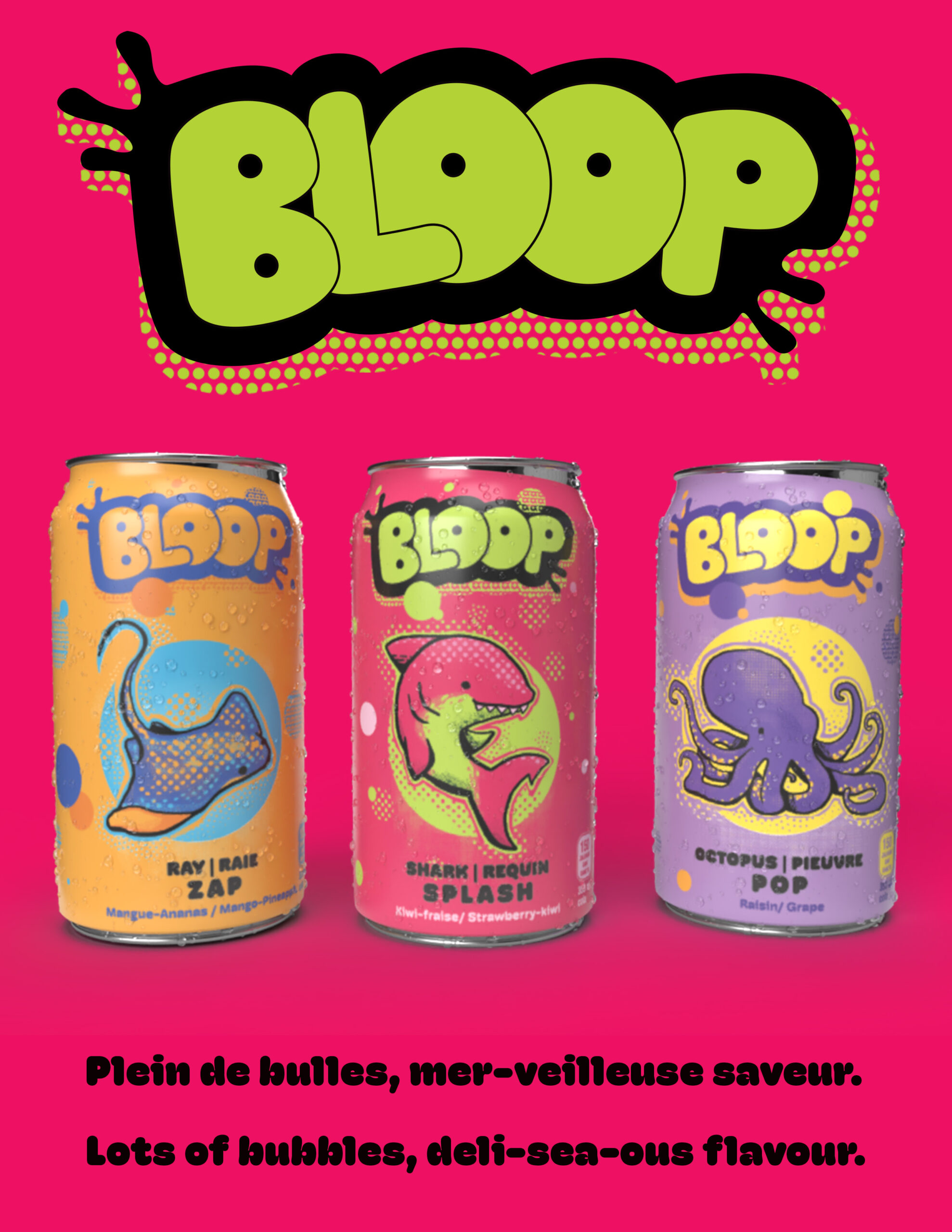 Bloop advertisement for the drink line