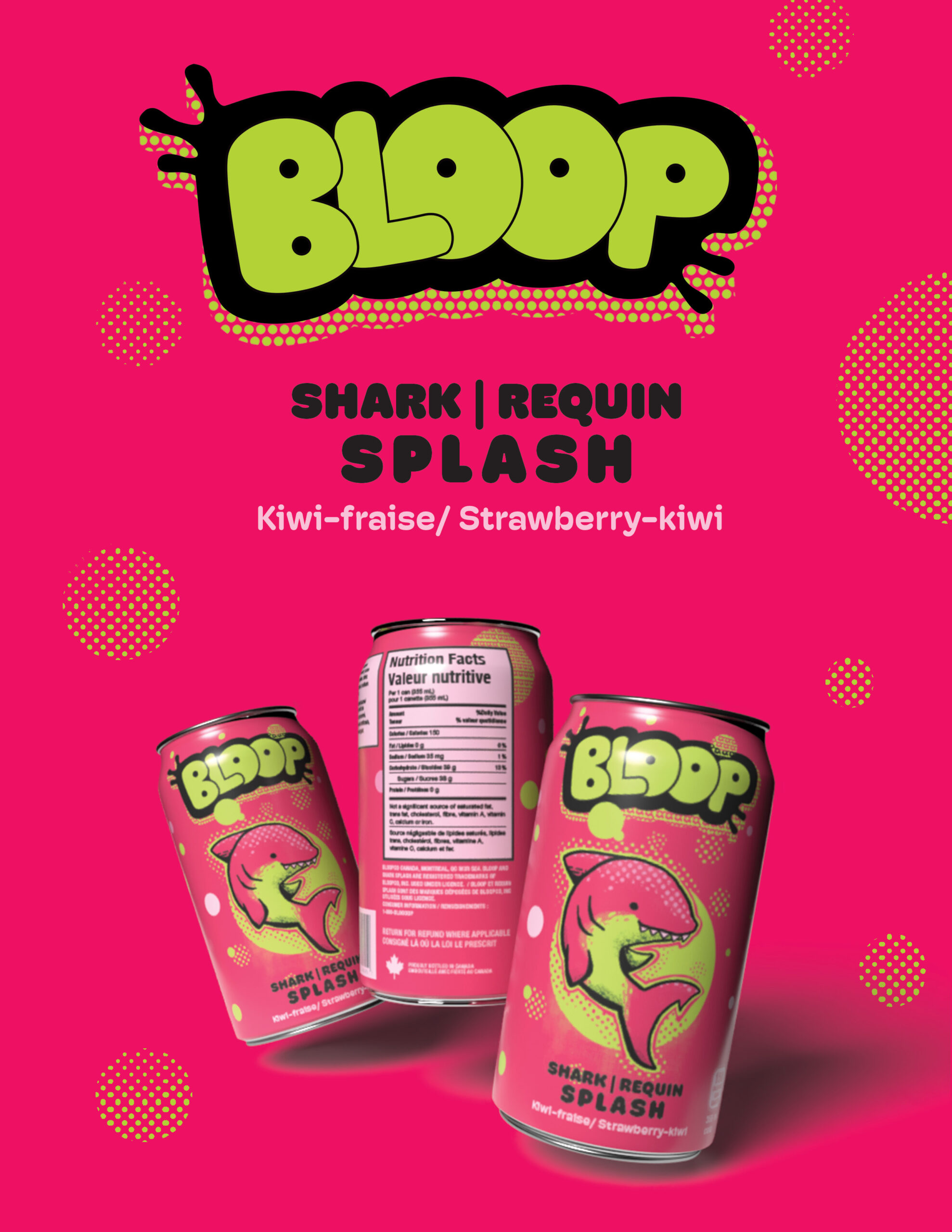 Shark splash Strawberry-kiwi drink